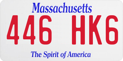 MA license plate 446HK6