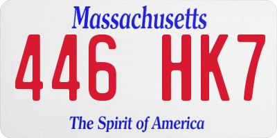 MA license plate 446HK7