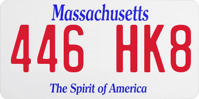 MA license plate 446HK8