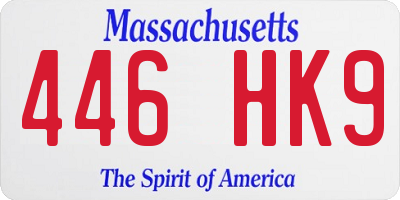 MA license plate 446HK9