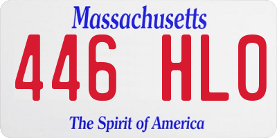MA license plate 446HL0