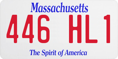 MA license plate 446HL1