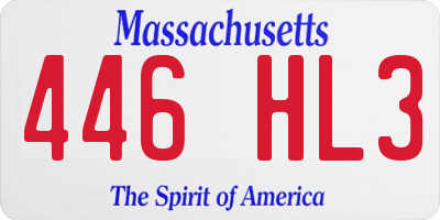 MA license plate 446HL3