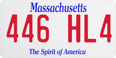 MA license plate 446HL4