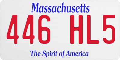 MA license plate 446HL5