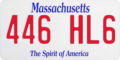 MA license plate 446HL6