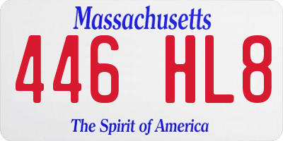 MA license plate 446HL8