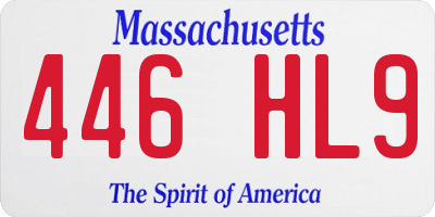 MA license plate 446HL9