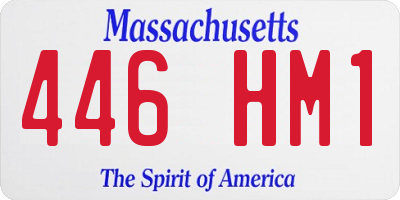MA license plate 446HM1