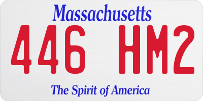 MA license plate 446HM2