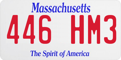 MA license plate 446HM3
