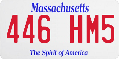 MA license plate 446HM5