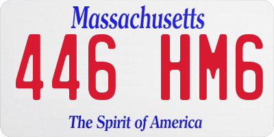 MA license plate 446HM6