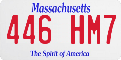 MA license plate 446HM7