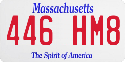 MA license plate 446HM8