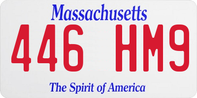 MA license plate 446HM9