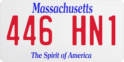 MA license plate 446HN1