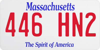 MA license plate 446HN2