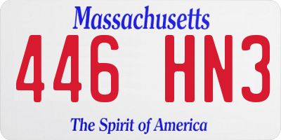 MA license plate 446HN3