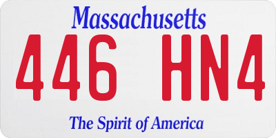 MA license plate 446HN4