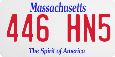 MA license plate 446HN5