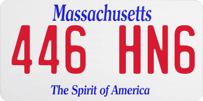 MA license plate 446HN6