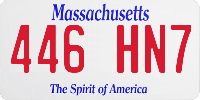 MA license plate 446HN7