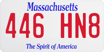MA license plate 446HN8