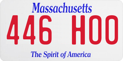 MA license plate 446HO0