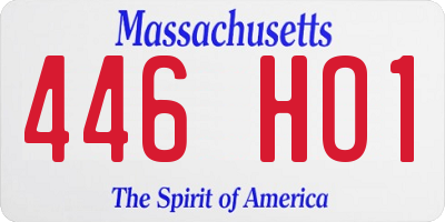 MA license plate 446HO1