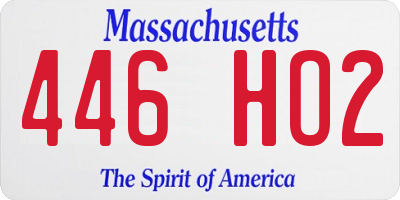 MA license plate 446HO2
