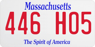 MA license plate 446HO5