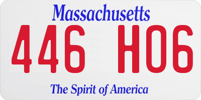 MA license plate 446HO6