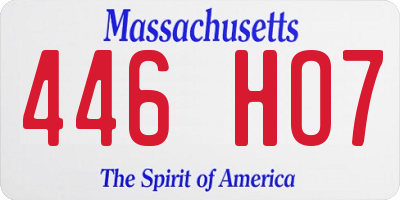 MA license plate 446HO7