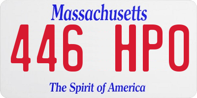MA license plate 446HP0