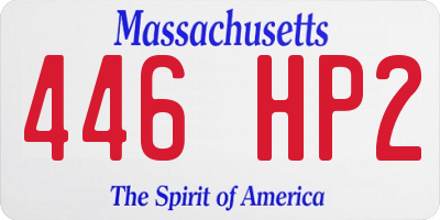 MA license plate 446HP2