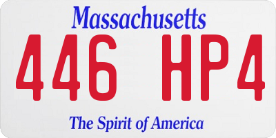 MA license plate 446HP4