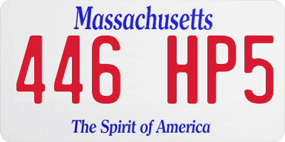 MA license plate 446HP5