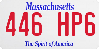 MA license plate 446HP6