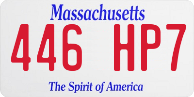 MA license plate 446HP7