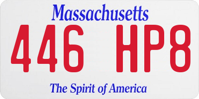 MA license plate 446HP8