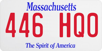 MA license plate 446HQ0