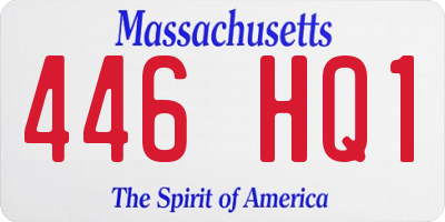 MA license plate 446HQ1