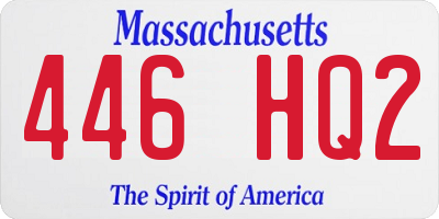 MA license plate 446HQ2