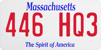 MA license plate 446HQ3