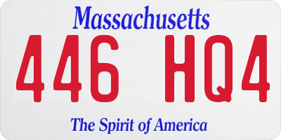 MA license plate 446HQ4