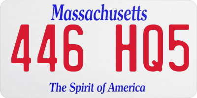 MA license plate 446HQ5