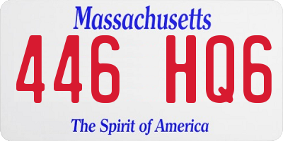 MA license plate 446HQ6