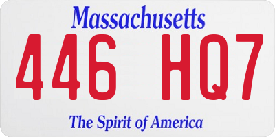 MA license plate 446HQ7