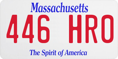 MA license plate 446HR0